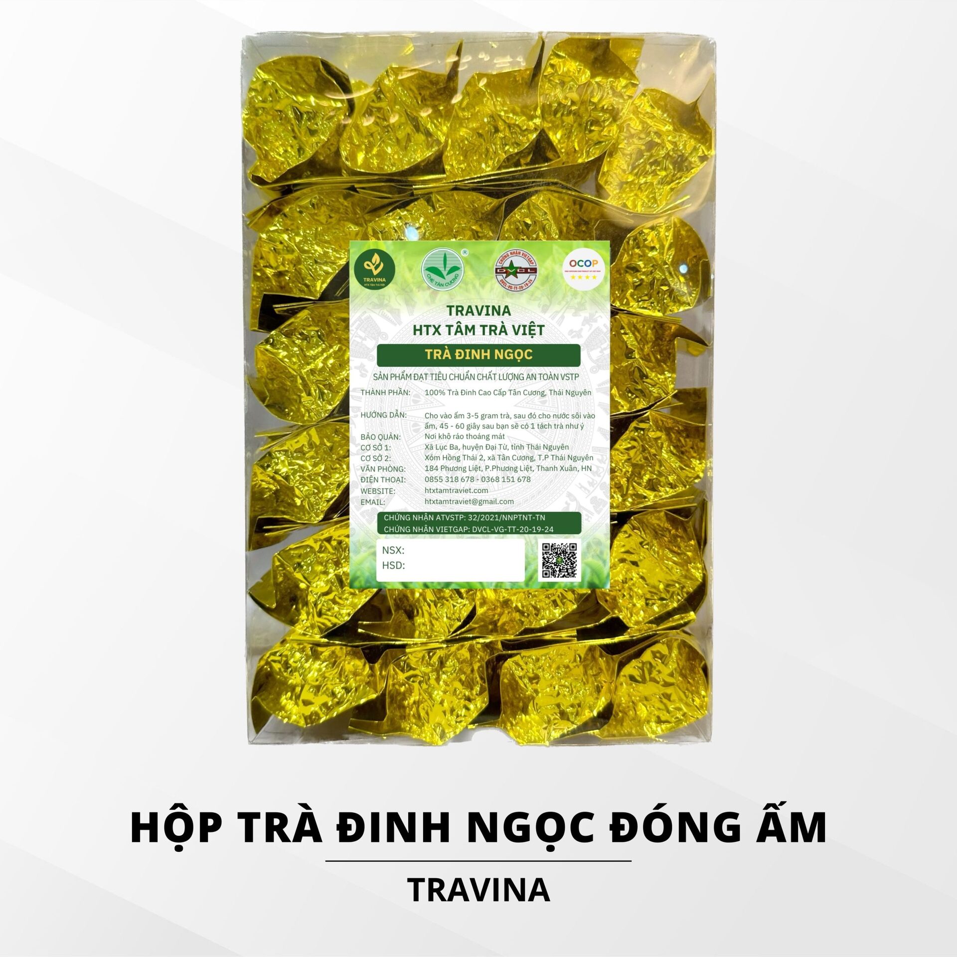 Hộp Trà Đinh Ngọc đóng ấm – các gói nhỏ hút chân không