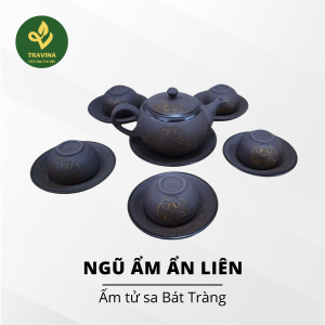 Bộ ấm Ngũ Ẩm Ẩn Liên - Bộ ấm chén Bát Tràng cao cấp – HTX Tâm Trà Việt