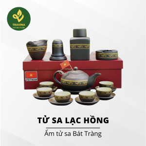 Bộ ấm Tử Sa Lạc Hồng - Bộ ấm chén Bát Tràng cao cấp – HTX Tâm Trà Việt