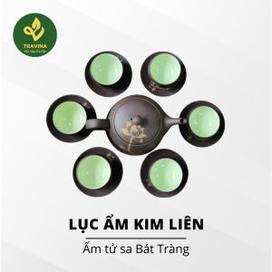 Bộ ấm Lục Ẩm Kim Liên - Bộ ấm chén Bát Tràng cao cấp – HTX Tâm Trà Việt