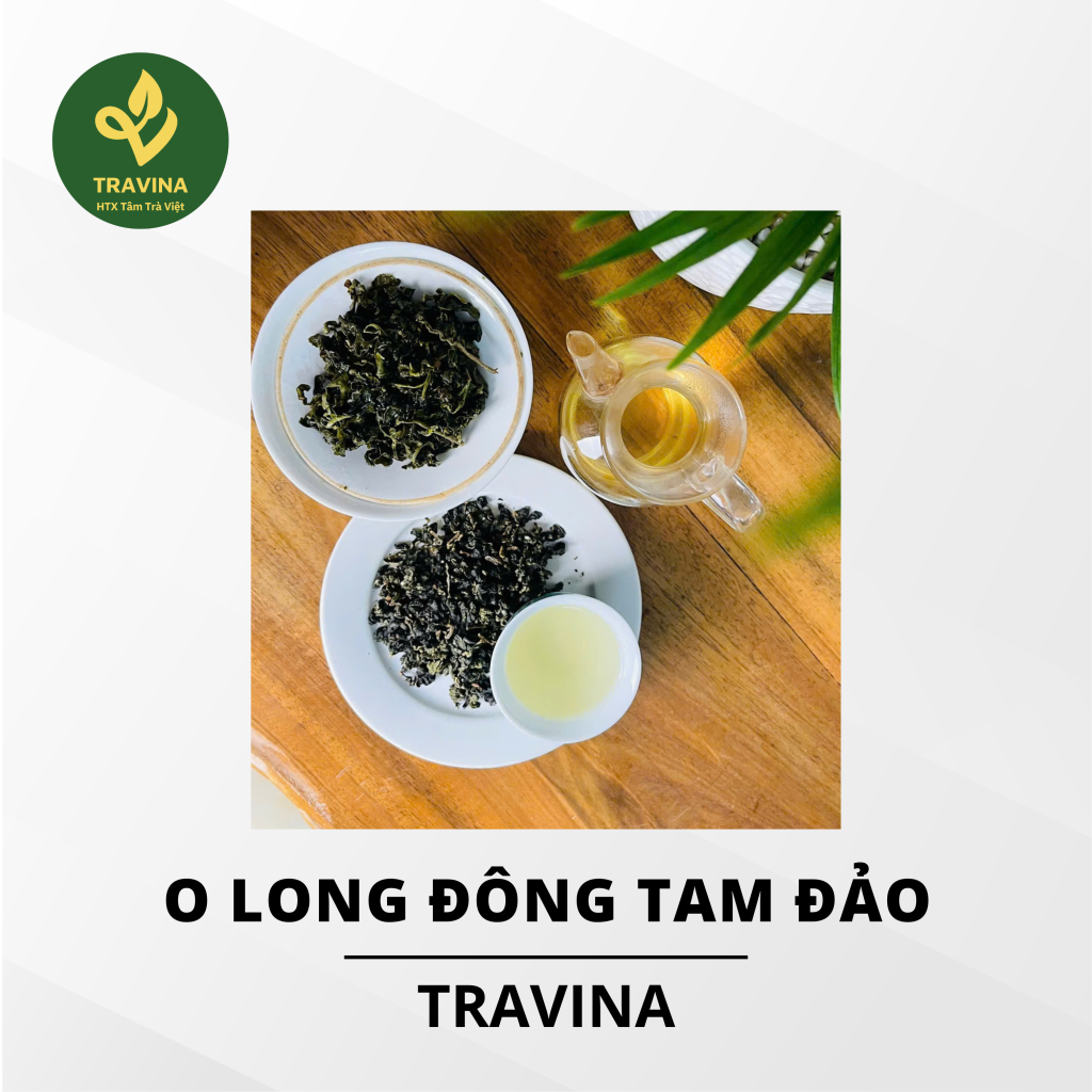 Trà ô long Đông Tam Đảo dạng viên và nước trà trong chén