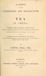 Bìa sách An Account of the Cultivation and Manufacture of Tea in China — Samuel Ball (1848)