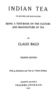 Indian Tea — Claud Bald, bản mở rộng 1922 Bìa sách Indian Tea — Claud Bald, bản mở rộng 1922