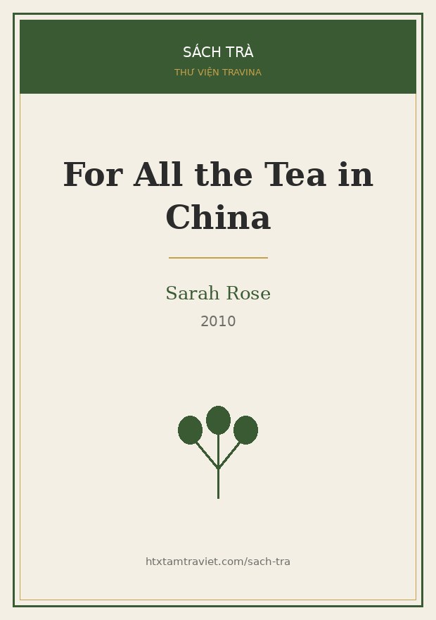 For All the Tea in China – Sarah Rose Bìa sách For All the Tea in China – Sarah Rose