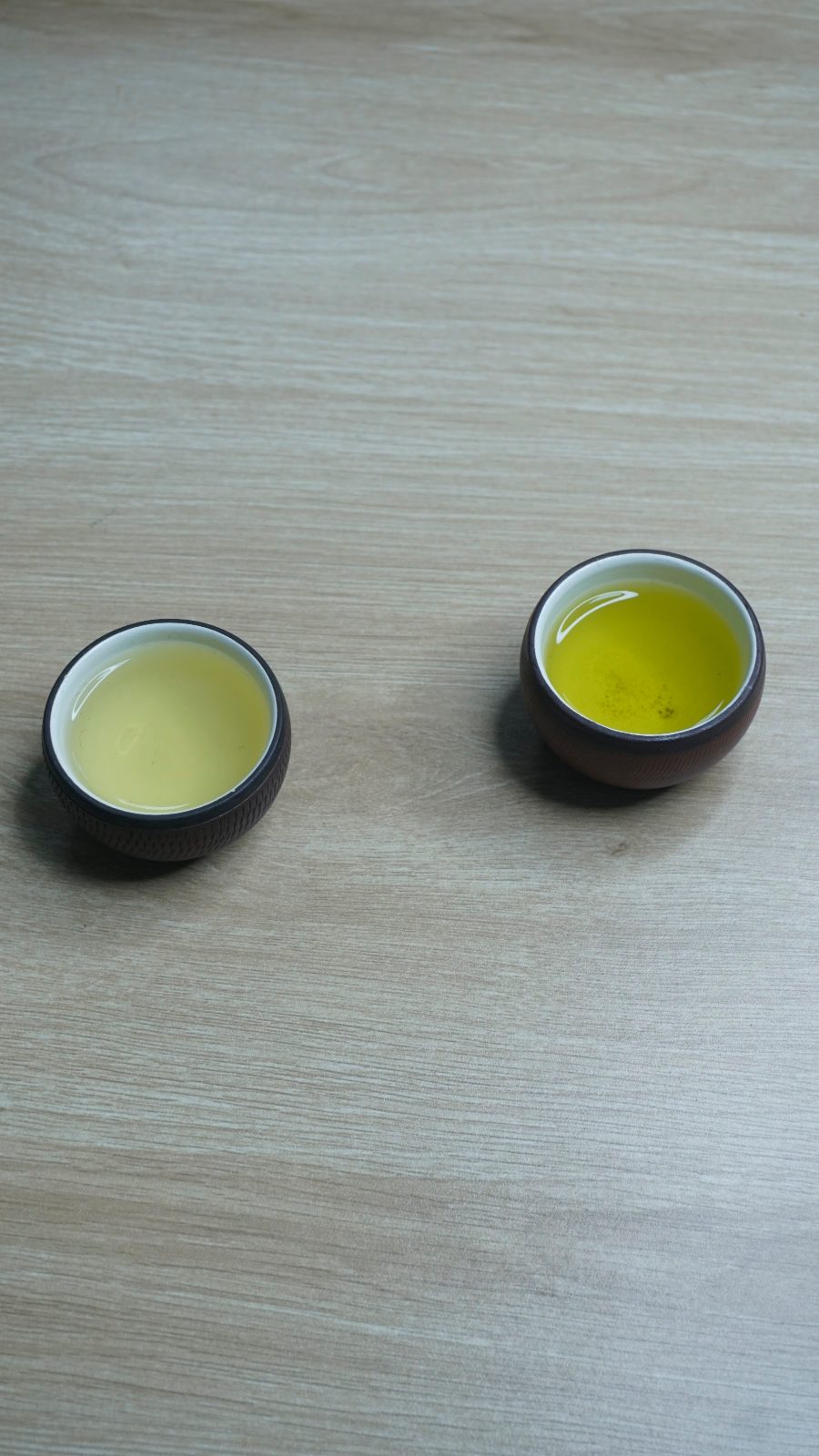 Chén nước trà xanh Thái Nguyên màu vàng sáng