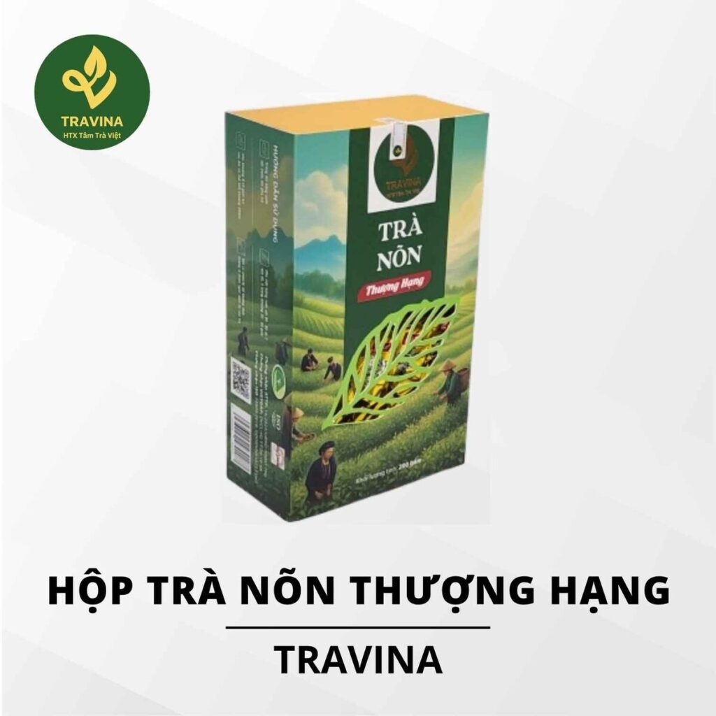 Chọn hộp trà làm quà theo cách món quà tới tay người nhận Ảnh minh hoạ cho trà làm quà tặng doanh nghiệp — Hộp trà nõn thượng hạng — kiểu hộp hợp với quà trao tay.