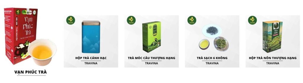 Chọn hộp trà làm quà theo cách món quà tới tay người nhận trà làm quà tặng doanh nghiệp — Các kiểu hộp trà TRAVINA đang có, xếp cạnh nhau để so kích thước.