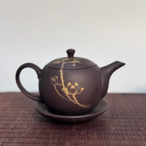 Sản phẩm Bộ ấm chén Lục Ẩm Kim Liên – ấm trà chụp cận