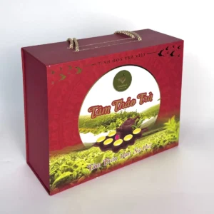 Set Trà Tâm Thảo - HTX Tâm Trà Việt - Set Quà Tặng Set quà Tâm Thảo Trà – hộp quà nhìn nghiêng