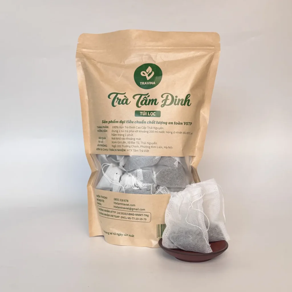 Trà amenity khách sạn in tên riêng, đơn từ 20 triệu nên chọn gói nào? Túi Trà Tấm Đinh túi lọc và các gói lọc, lựa chọn trà amenity khách sạn