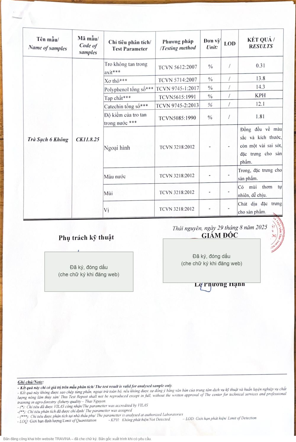 Rapport d'analyse 4982025/KQKN Trà Sạch 6 Không, page 2